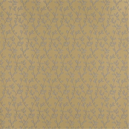 Designer Fabrics 54 in. Wide - Blue And Gold Vine Leaves Jacquard Woven Upholstery Fabric D317